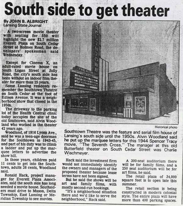 Southtown Theater - Southside Opening 5-28-87 From Ron Gross (newer photo)